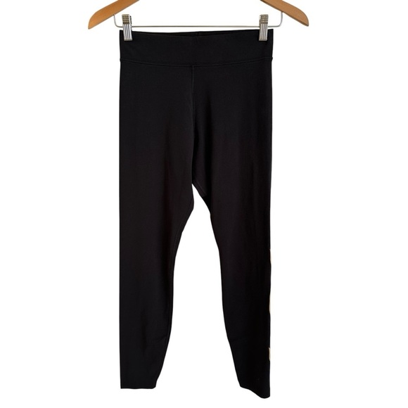 Nike Womens Small Black Gold Just Do It Graphic Leggings Cotton Knit Activewear - Picture 4 of 7